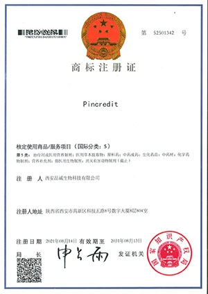 Pincredit Trademark Registration Certificate